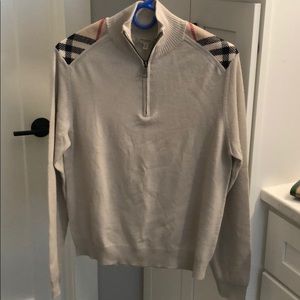 Burberry London Merino Wool 1/4 zip Pullover